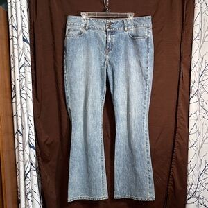 LONDONJEAN Washed Blue Flare Jeans